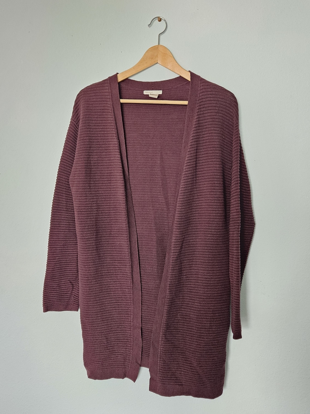 H&M Plum Ribbed Open-Front Cardigan - Picture 2 of 6